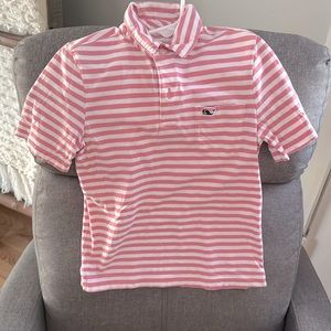 Vineyard Vines striped polo tee 100% cotton size 6